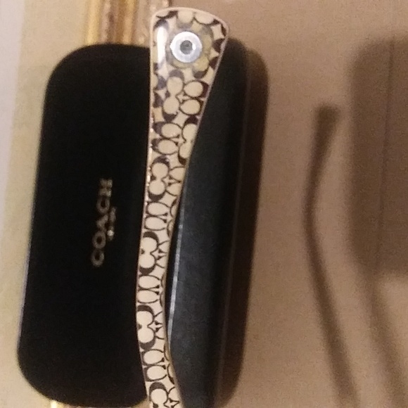 Coach Eyeglasses with case, Frames only. (9186 Dark Silver/Black Signature C) - Picture 6 of 9